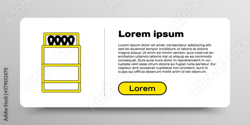 Line Open matchbox and matches icon isolated on white background. Colorful outline concept. Vector.