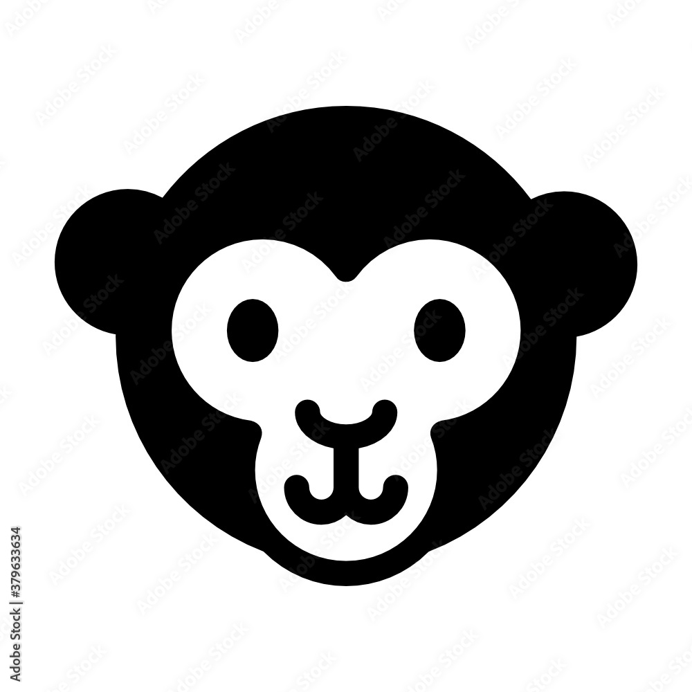 A monkey face icon in glyph vector design
A monkey face icon in glyph vector design