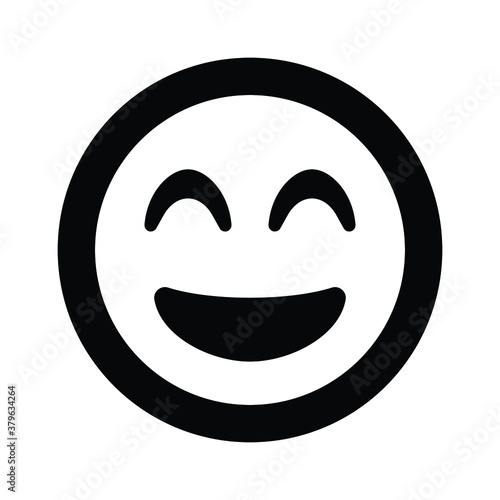 Grin beam emoji vector icon 