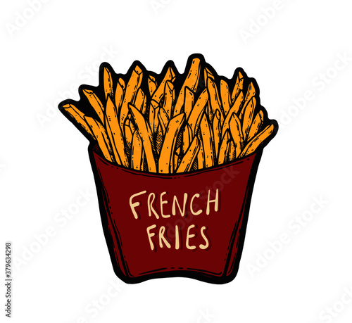 french fries vector illustration