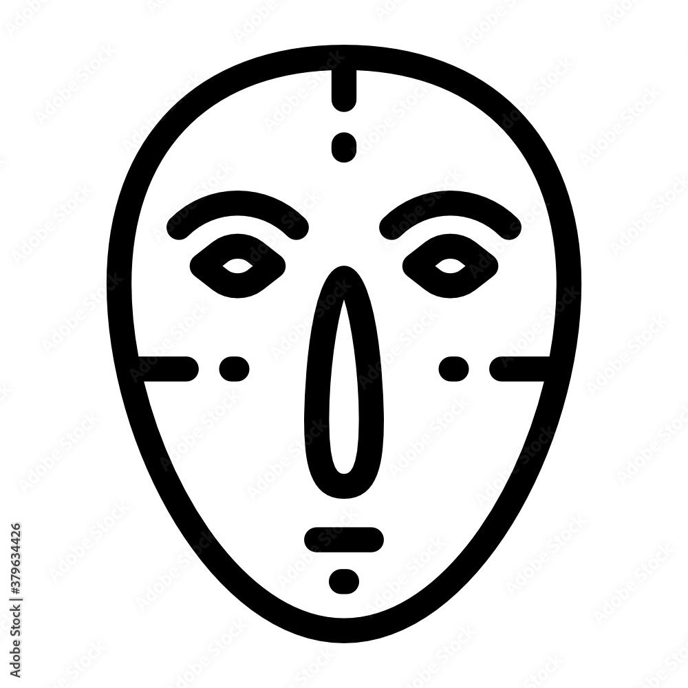 Fototapeta premium A baule mask icon in solid design, decorative traditional face mask 