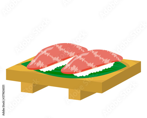 鮪の握り寿司のベクターイラスト 大トロ握り まぐろ握り Stock Vector Adobe Stock