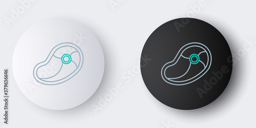 Line Steak meat icon isolated on white background. Colorful outline concept. Vector.