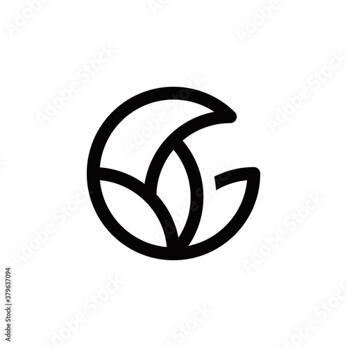g initial flower logo design vector symbol graphic idea creative