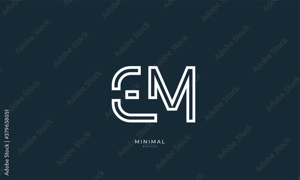 Alphabet letter icon logo EM Alphabet letter icon logo EM