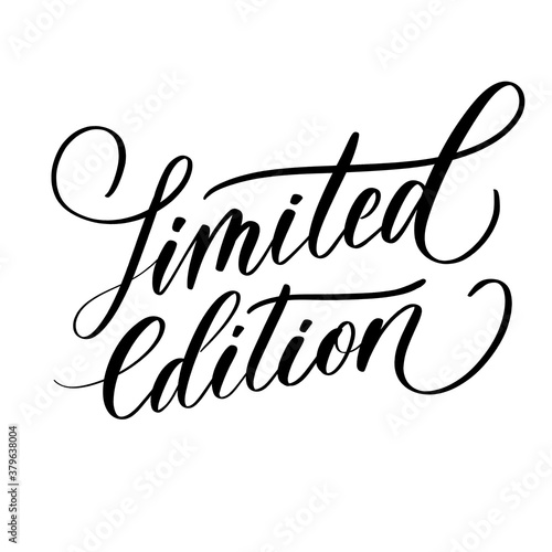Limited edition lettering inscription for tag and label.