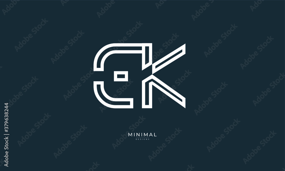 Alphabet letter icon logo EK Alphabet letter icon logo EK
