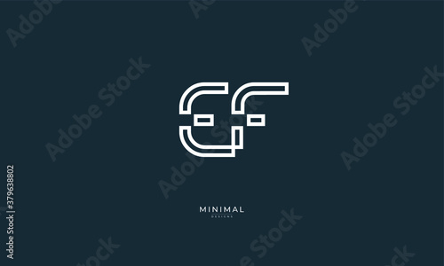 Alphabet letter icon logo EF