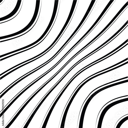 Abstract warped Diagonal Striped Background . Vector curved twisted slanting, waved lines texture