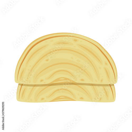 Chapati vector. Chapati on white background.