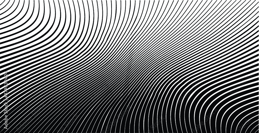 Abstract warped Diagonal Striped Background . Vector curved twisted slanting, waved lines texture Abstract warped Diagonal Striped Background . Vector curved twisted slanting, waved lines texture
