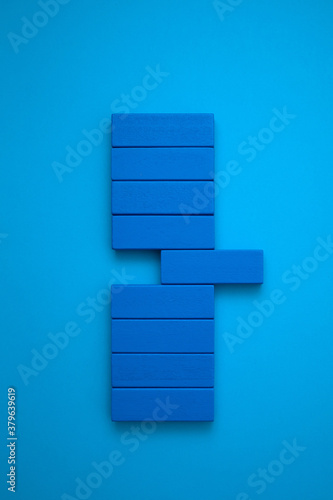 fill a gap in the blue block.