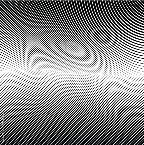 Abstract warped Diagonal Striped Background . Vector curved twisted slanting, waved lines texture