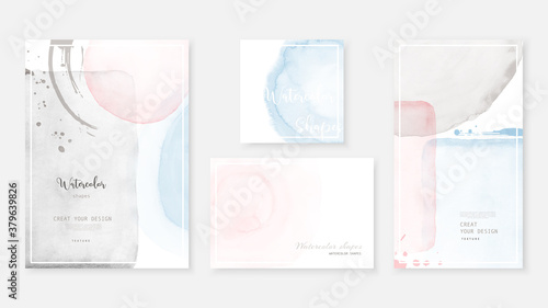 Set of abstract template background with pastel watercolor shapes