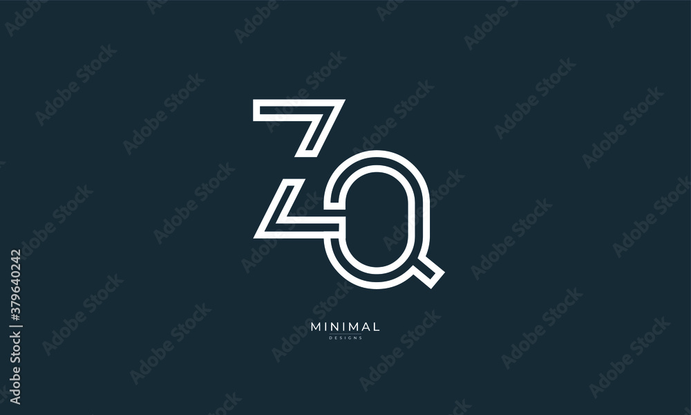 Alphabet letter icon logo ZQ Alphabet letter icon logo ZQ