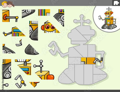 jigsaw puzzle game with robot fantasy character