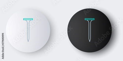 Line Metallic nail icon isolated on grey background. Colorful outline concept. Vector.
