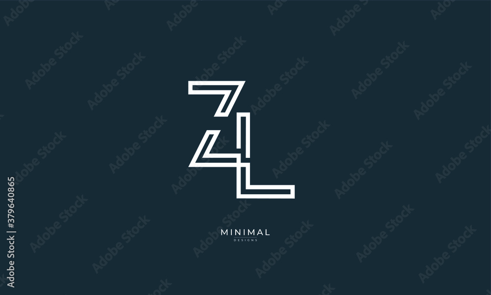 Obraz premium Alphabet letter icon logo ZL