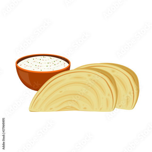Chapati vector. Chapati on white background.