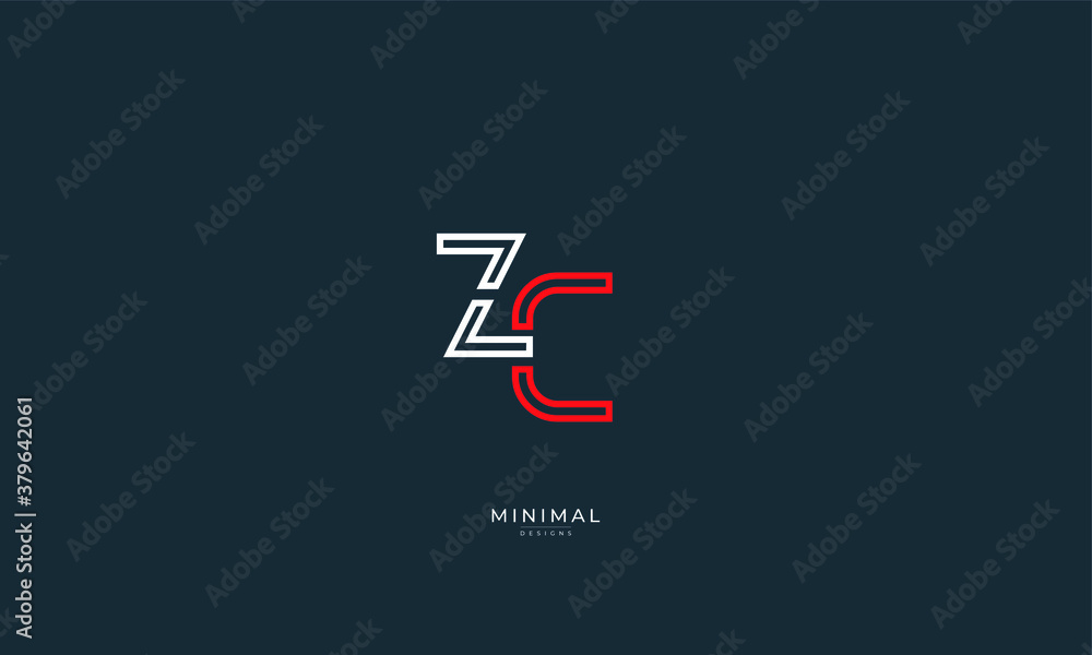 Alphabet letter icon logo ZC Alphabet letter icon logo ZC