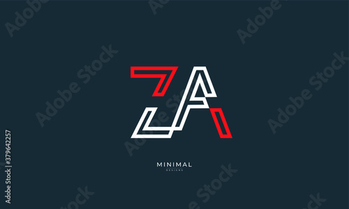 Alphabet letter icon logo ZA photo