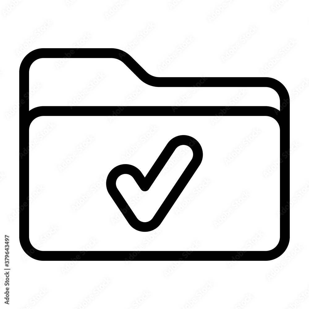 approve folder icon with outline style. Suitable for website design, logo, app, ui, etc. approve folder icon with outline style. Suitable for website design, logo, app, ui, etc.