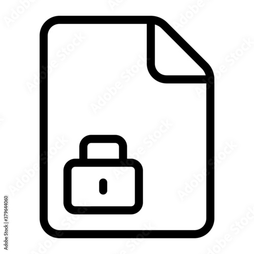 protected file icon with outline style. Suitable for website design, logo, app, ui, etc.