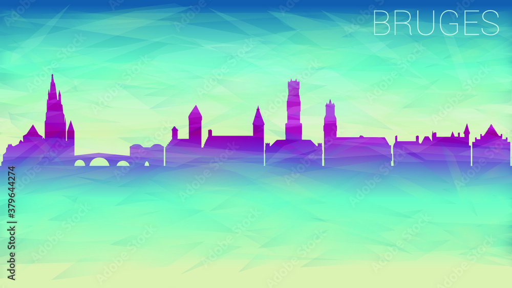 Bruges Belgium. Broken Glass Abstract Geometric Dynamic Textured. Banner Background. Colorful Shape Composition. Bruges Belgium. Broken Glass Abstract Geometric Dynamic Textured. Banner Background. Colorful Shape Composition.