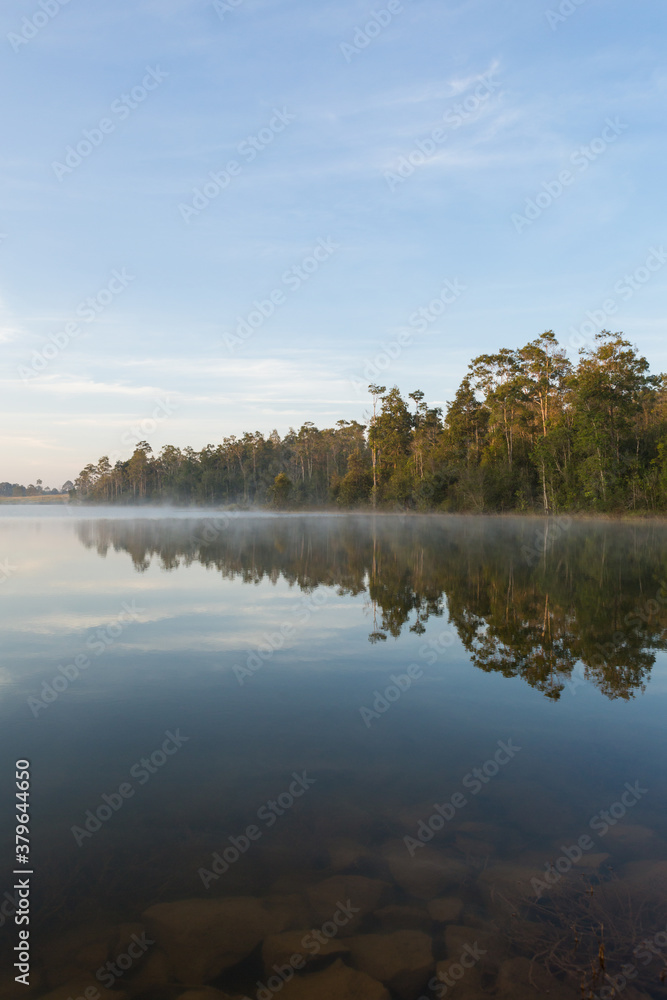 Beautiful nature and fog on the reservoir in Khao Yai National Park Thailand Beautiful nature and fog on the reservoir in Khao Yai National Park Thailand