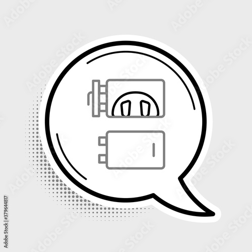 Line Crematorium icon isolated on grey background. Colorful outline concept. Vector.