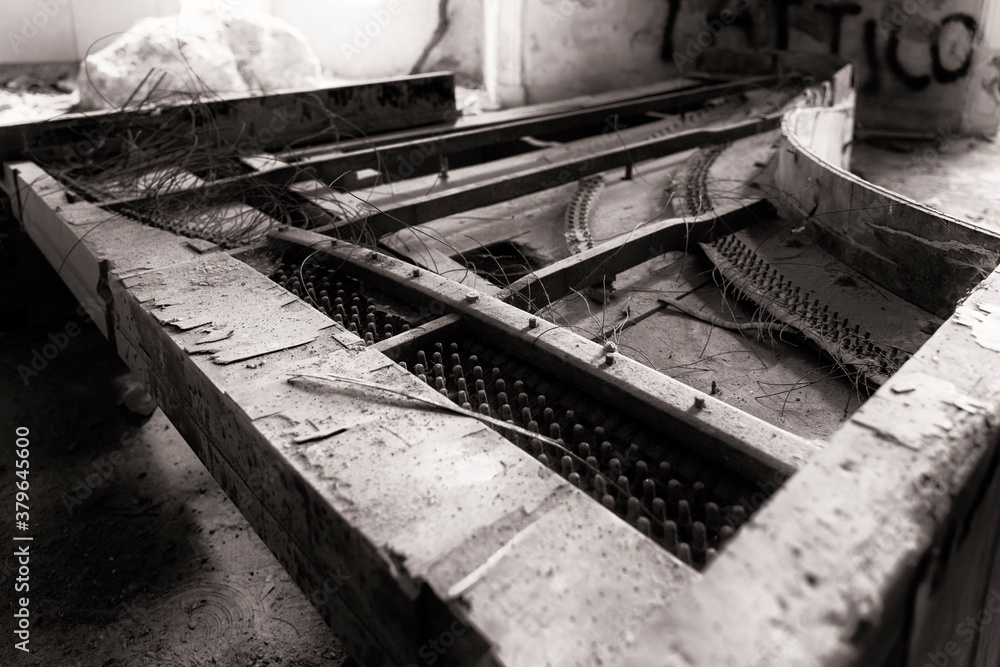 old piano in an abandoned house old piano in an abandoned house