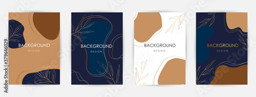 Elegant continuous line drawing. Minimal Set of abstract creative universal artistic templates. Good for poster, card, invitation, flyer, cover, banner, placard, brochure and other graphic design.