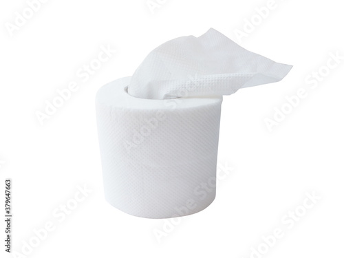 tissue paper roll isolated on white background.