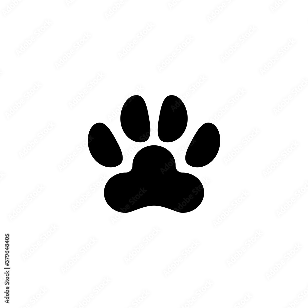 Dog or Cat Paw Print, Animal Imprint. Flat Vector Icon illustration. Simple black symbol on white background. Dog or Cat Paw Print, Animal Imprint sign design template for web and mobile UI element. Dog or Cat Paw Print, Animal Imprint. Flat Vector Icon illustration. Simple black symbol on white background. Dog or Cat Paw Print, Animal Imprint sign design template for web and mobile UI element.
