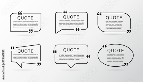Quote frames set. Quote box. Vector illustration 