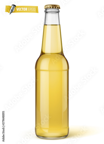 Bouteille de bière vectorielle sur fond blanc
