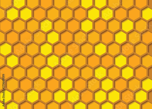 Seamless honeycomb pattern paper cut style background