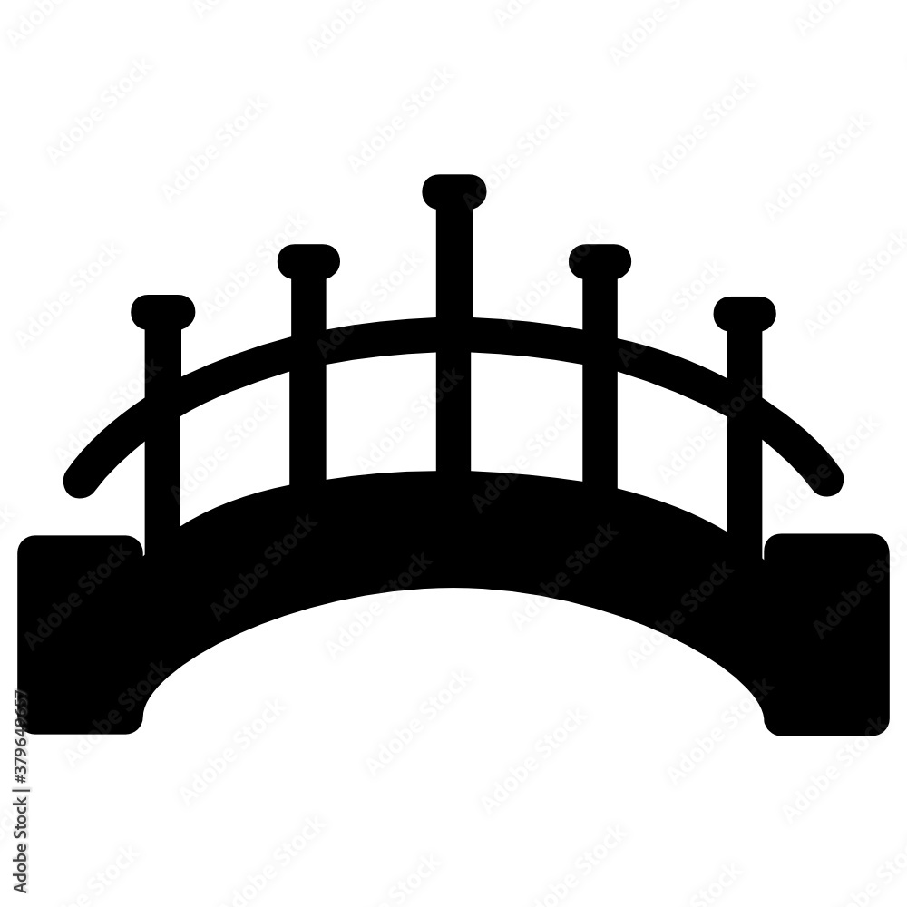 Obraz premium An icon of japanese bridge, editable vector of constructed bridge