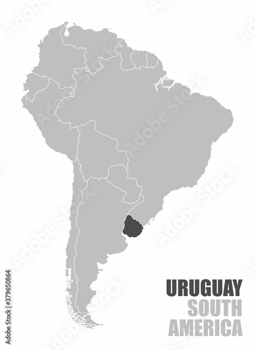 South America Uruguay map