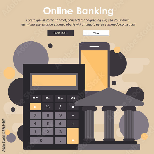 Internet banking in Flat design