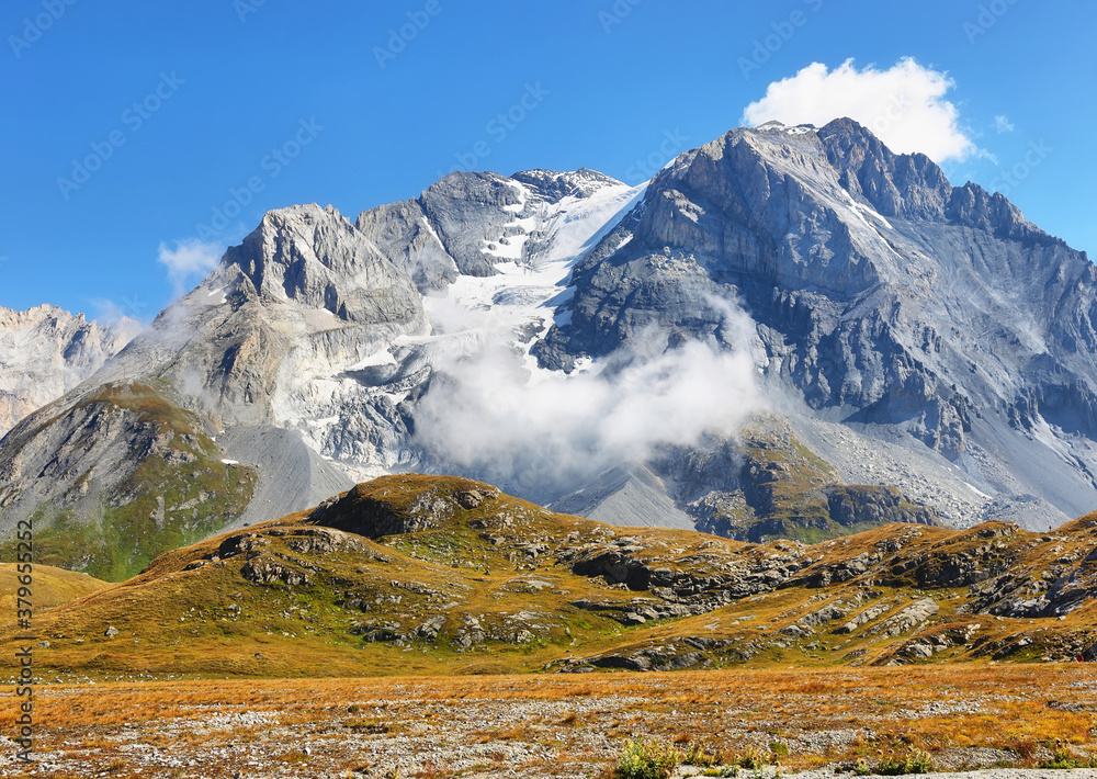 Grande Casse peak in Vanoise national park of french alps, France