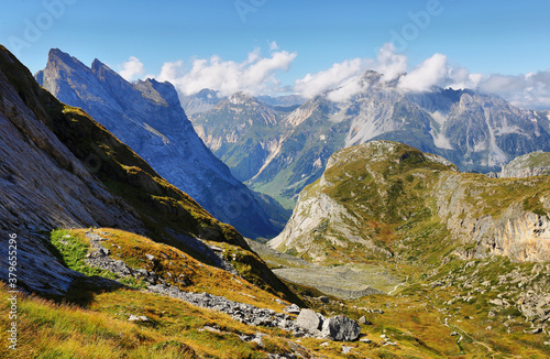 View of mountains in Vanoise national park of french alps, France photo