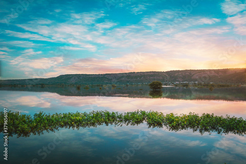 sunrise over the lake