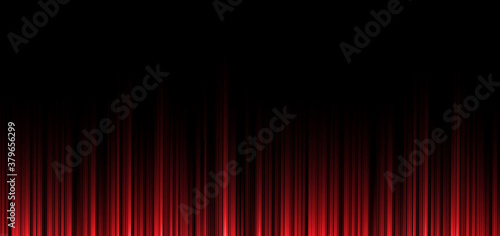 Abstract red stripe vertical lines light on black background. Technology concept.