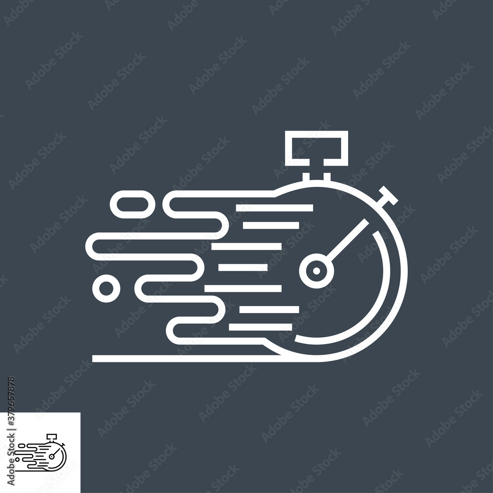 Fast Service Icon. Fast time delivery. Stopwatch in Motion, Deadline Concept, Clock Speed. Thin Line Vector Illustration. Adjust stroke weight - Expand to any Size - Easy Change Colour Fast Service Icon. Fast time delivery. Stopwatch in Motion, Deadline Concept, Clock Speed. Thin Line Vector Illustration. Adjust stroke weight - Expand to any Size - Easy Change Colour