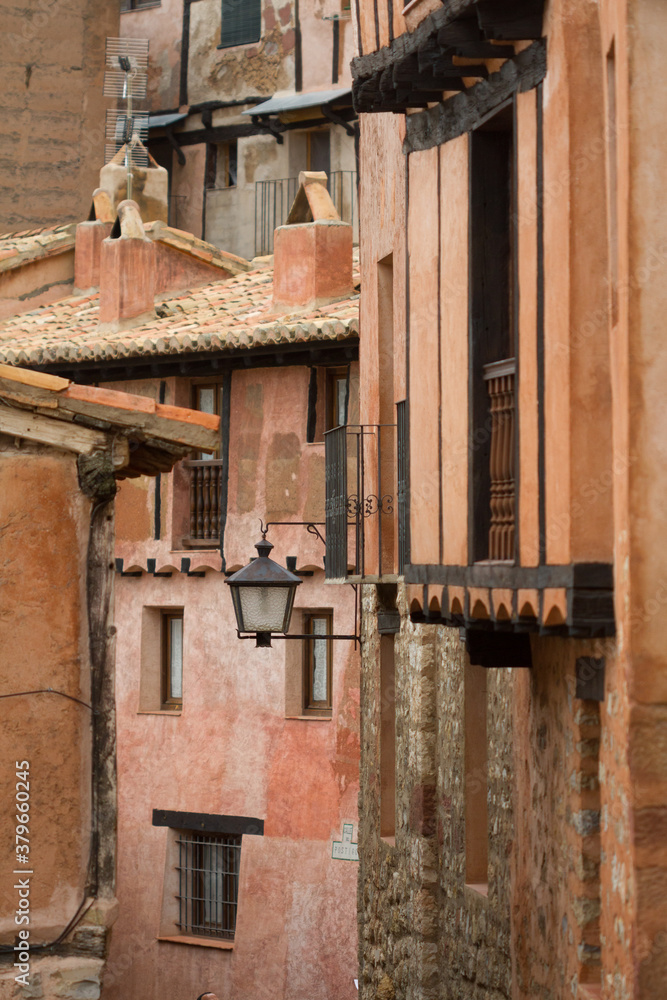 Albarracin, Teruel, Spain. View of old village street.
