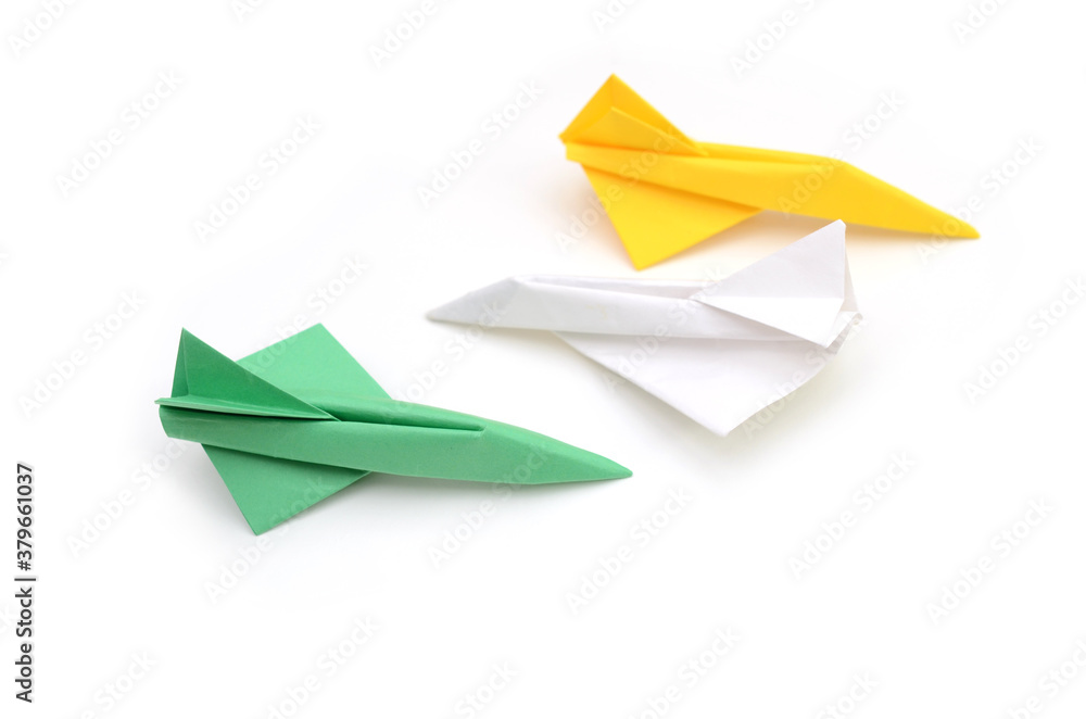 Naklejka premium Paper airplanes on white