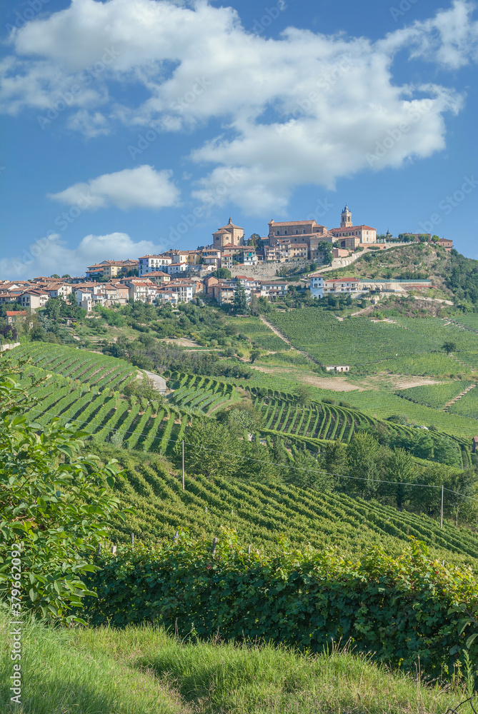 Weinort La Morra nahe Asti und Barolo im Piemont,Italien