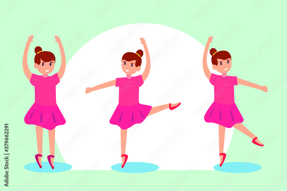 Ballerina vector concept: Group of ballerina dancing ballet together while wearing ballerina costume Ballerina vector concept: Group of ballerina dancing ballet together while wearing ballerina costume