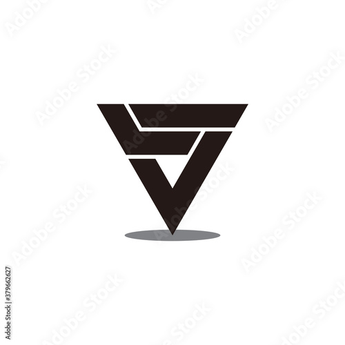 abstract stripes letter sv triangle geometric line logo vector